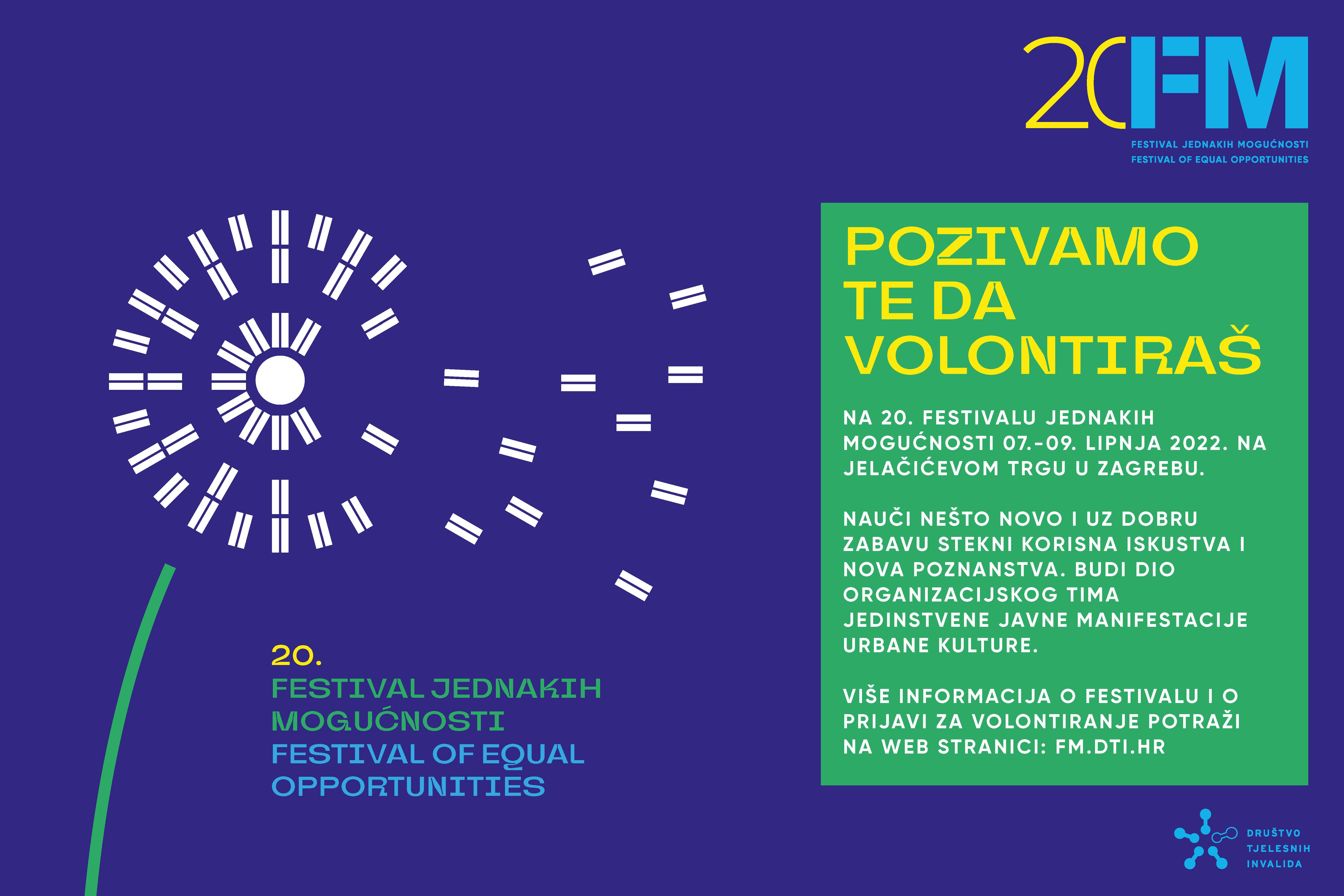 Poziv na suradnju u svrhu volontiranja studenata na 20. Festivalu jednakih mogućnosti Poziv na suradnju u svrhu volontiranja studenata na 20. Festivalu jednakih mogućnosti